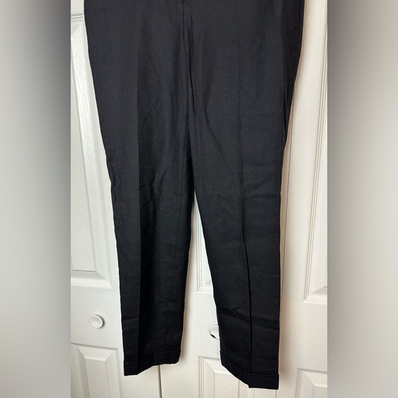 J.CREW Cafe Capri Black 100% Wool Pants Ankle Cropped Crop Cuffed Workwear Work - Picture 6 of 12